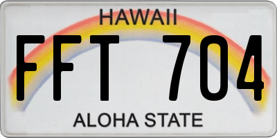 HI license plate FFT704