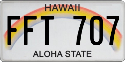 HI license plate FFT707