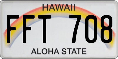 HI license plate FFT708