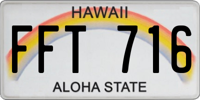HI license plate FFT716