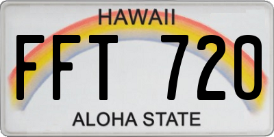 HI license plate FFT720