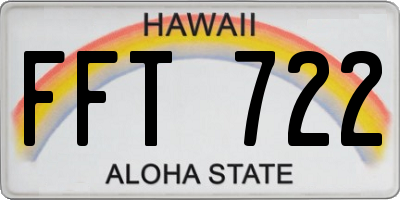 HI license plate FFT722