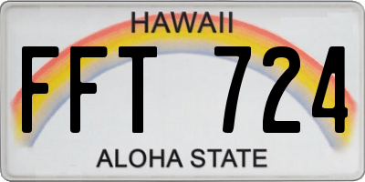 HI license plate FFT724