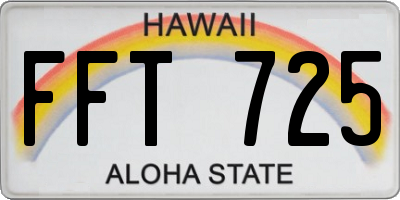 HI license plate FFT725