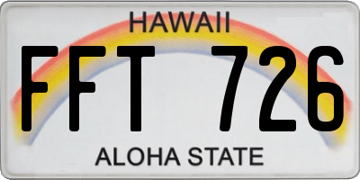 HI license plate FFT726