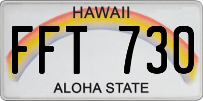 HI license plate FFT730