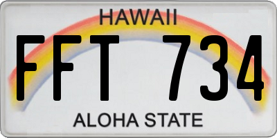 HI license plate FFT734