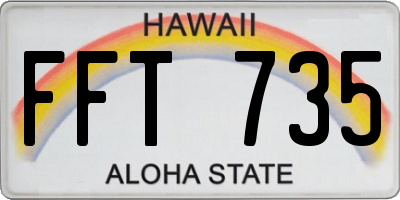 HI license plate FFT735