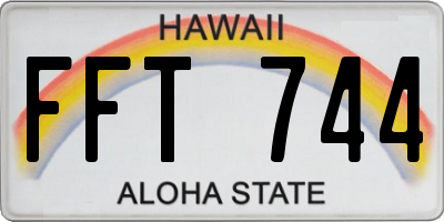 HI license plate FFT744