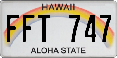 HI license plate FFT747