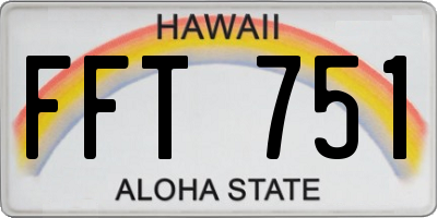 HI license plate FFT751