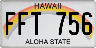 HI license plate FFT756