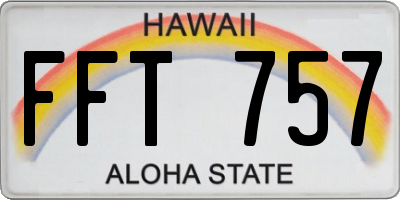 HI license plate FFT757