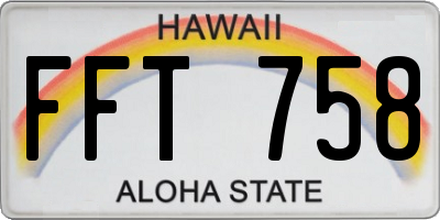 HI license plate FFT758