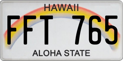 HI license plate FFT765