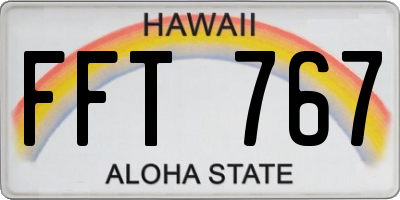 HI license plate FFT767