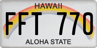 HI license plate FFT770