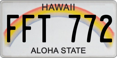 HI license plate FFT772