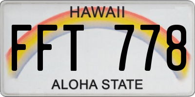 HI license plate FFT778