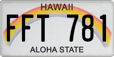 HI license plate FFT781