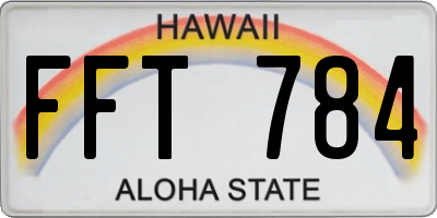 HI license plate FFT784