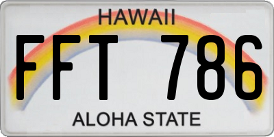 HI license plate FFT786