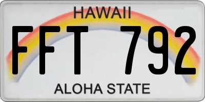 HI license plate FFT792