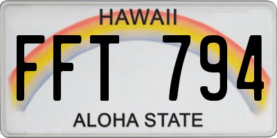 HI license plate FFT794