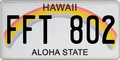HI license plate FFT802