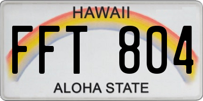 HI license plate FFT804