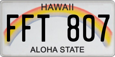 HI license plate FFT807