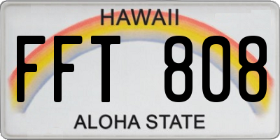 HI license plate FFT808