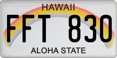 HI license plate FFT830