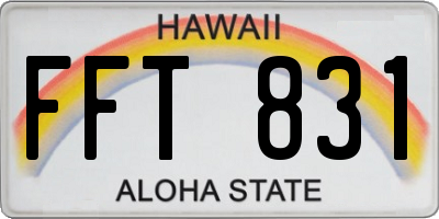HI license plate FFT831
