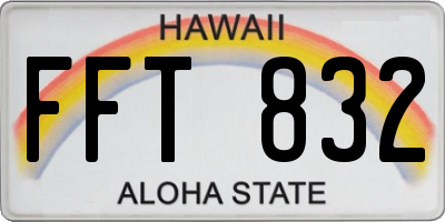 HI license plate FFT832