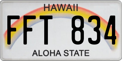 HI license plate FFT834