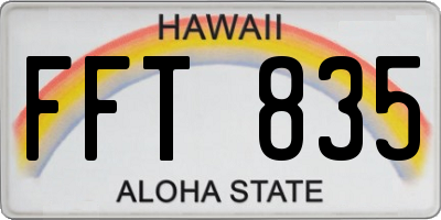 HI license plate FFT835