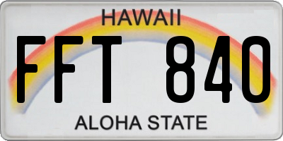 HI license plate FFT840