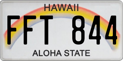 HI license plate FFT844