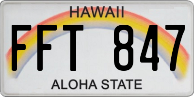 HI license plate FFT847