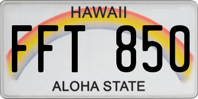 HI license plate FFT850