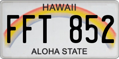 HI license plate FFT852