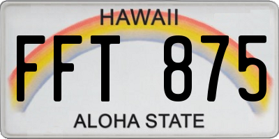 HI license plate FFT875