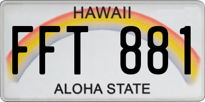 HI license plate FFT881