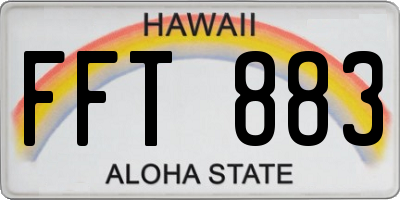 HI license plate FFT883