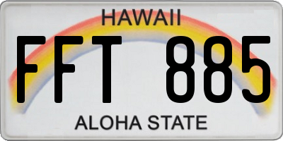 HI license plate FFT885