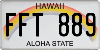 HI license plate FFT889