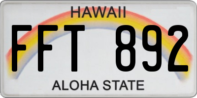 HI license plate FFT892