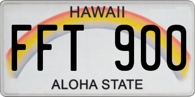 HI license plate FFT900