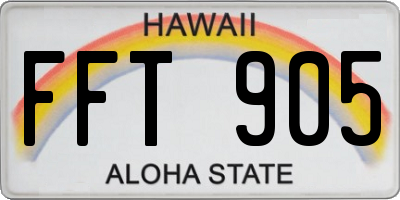 HI license plate FFT905